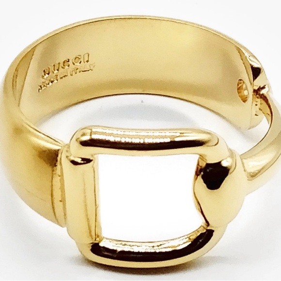 Gucci Gold Plated Authentic  Scarf Ring/Preowned Stamped - Picture 2 of 7